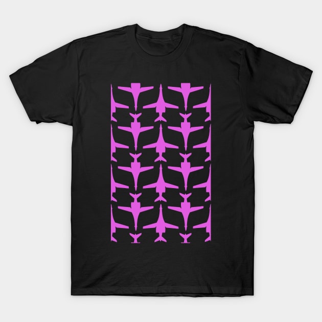 Rockwell B-1 Lancer - Pink & White Pattern Unswept Design T-Shirt by PlaneJaneDesign